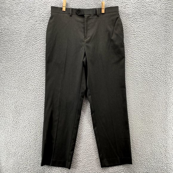Ralph Lauren Dress Pants Adult 34x30 Grey Classic Blue Label Trouser Preppy Mens - Picture 1 of 13